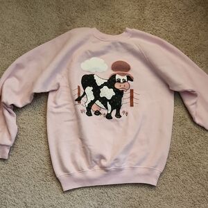 Vintage Cow Crewneck Sweatshirt - Size Large